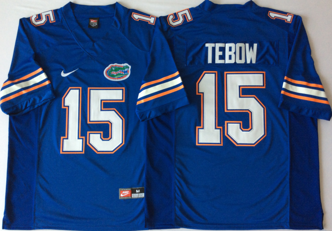 NCAA Men Florida Gators Blue #15 TEBOW->ncaa teams->NCAA Jersey